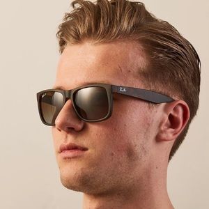 Ray-Ban Justin Classic Tortoise Square Rubber Sunglasses Brown Gradient Unisex